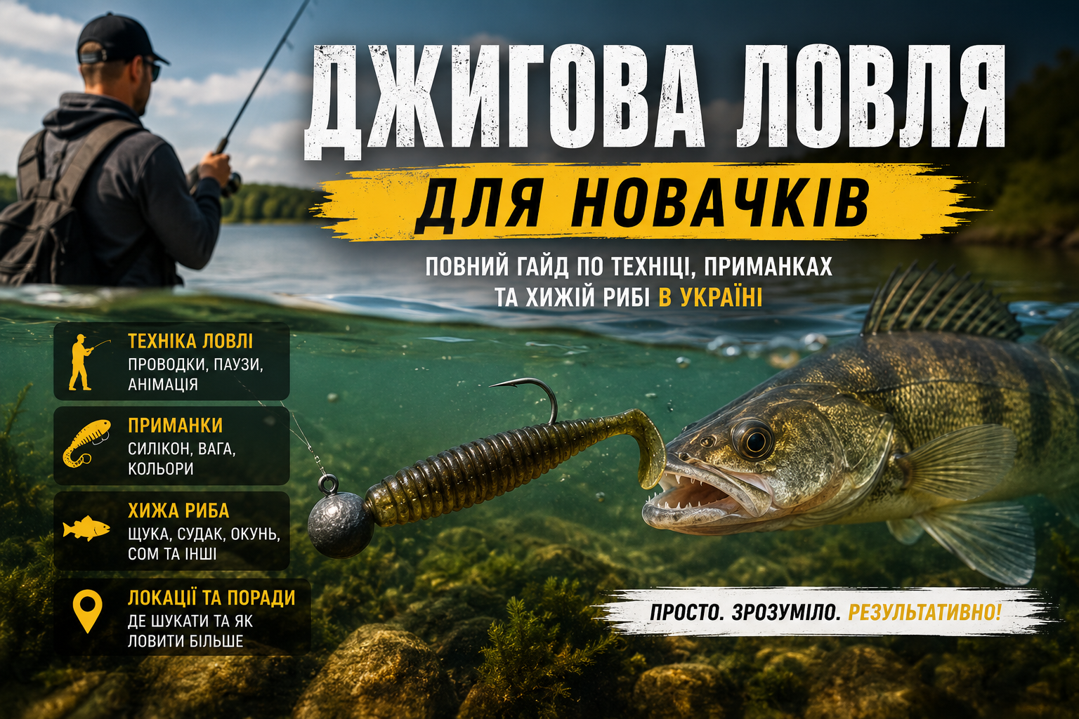 Джигова ловля для новачків: повний гайд по техніці, приманках та хижій рибі в Україні